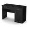 Black Laminate Home Office Desk with 2 Drawers, 1 Cupboard and Wire Management
